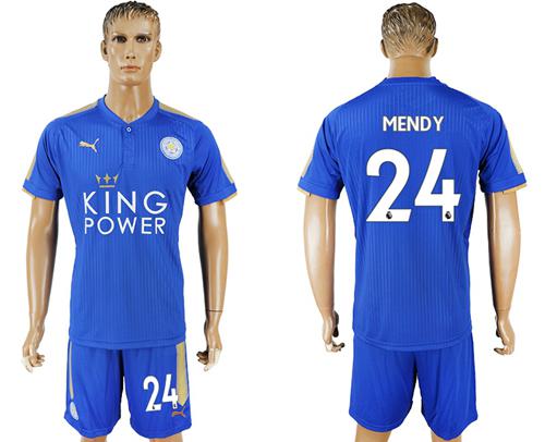 Leicester City #24 Mendy Home Soccer Club Jersey